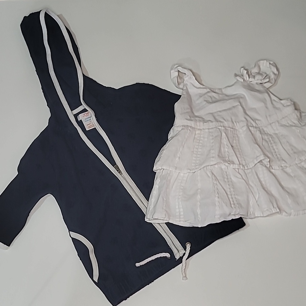 5/$30JOE FRESH Cotton Zip Up Hood + GYMBOREE Cotton Tank Peplum